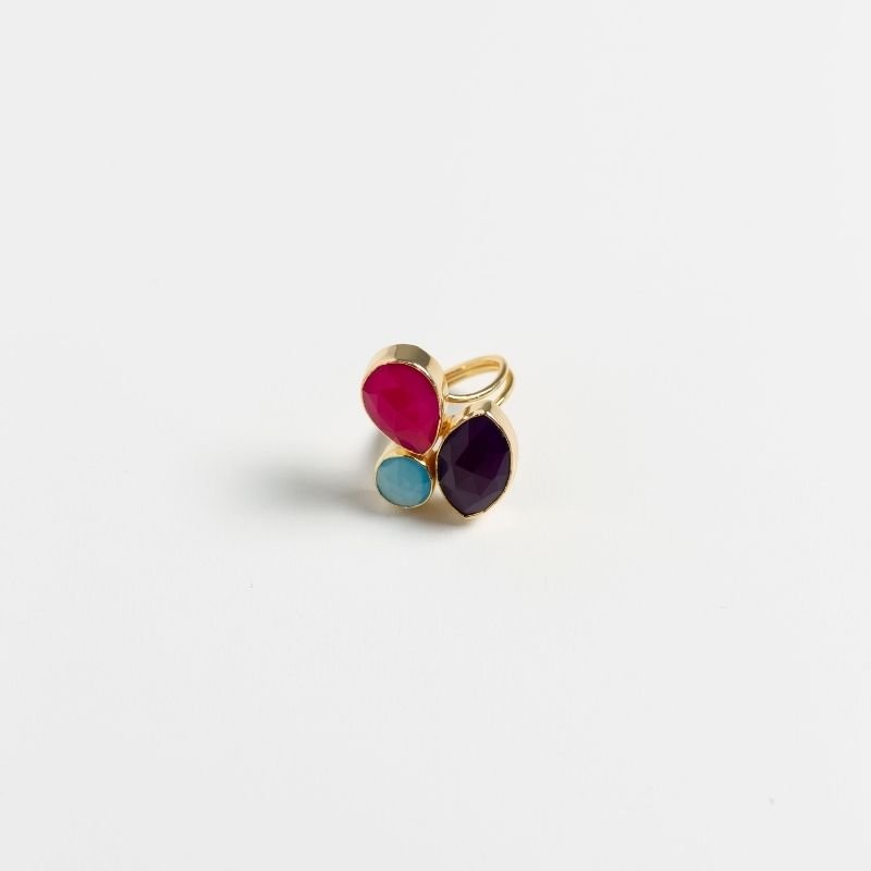 Anillo Greas Fucsia, Turquesa y Morado