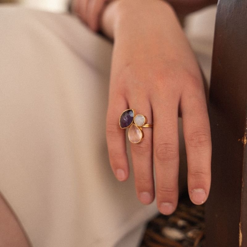 Anillo Greas Rosa claro y Morado