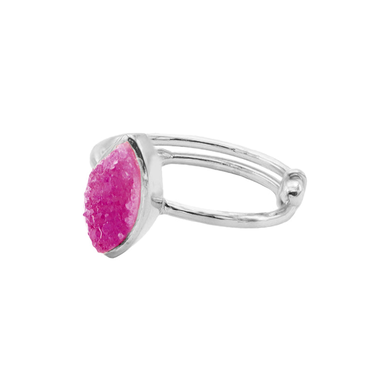 Anillo Manhattan Plata Fucsia