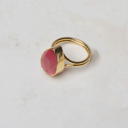 Anillo Caveto Pulida Rosa dark