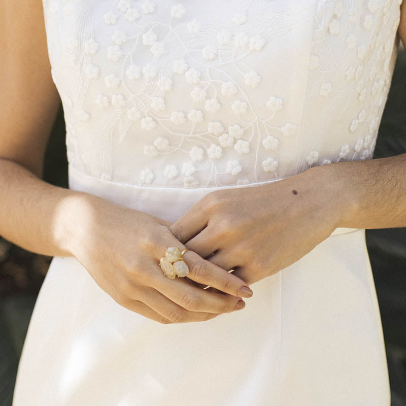 Anillo Mosaico Spohn Blanco Crudo