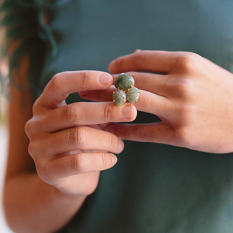 Anillo Mosaico Spohn Verde Esmeralda