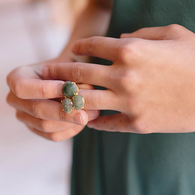 Anillo Mosaico Spohn Verde Esmeralda