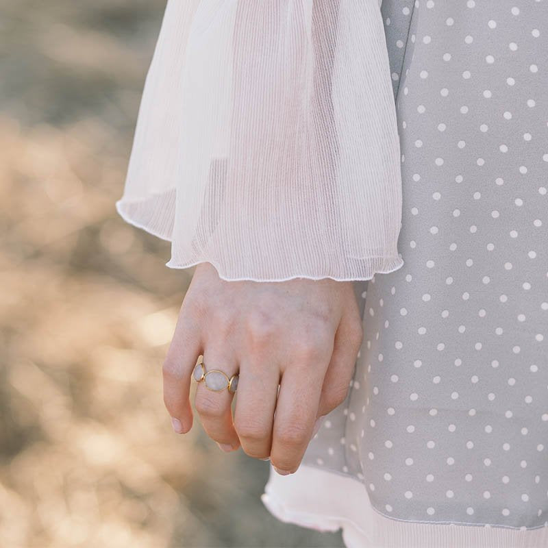 Anillo Oversize Piedra Lunar