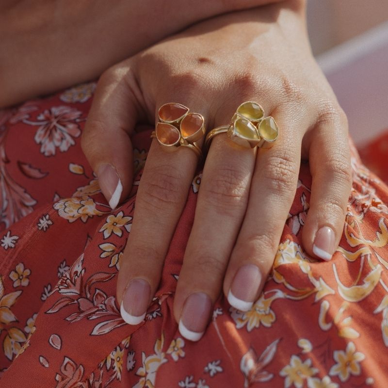 Anillo Platón Plata Fucsia