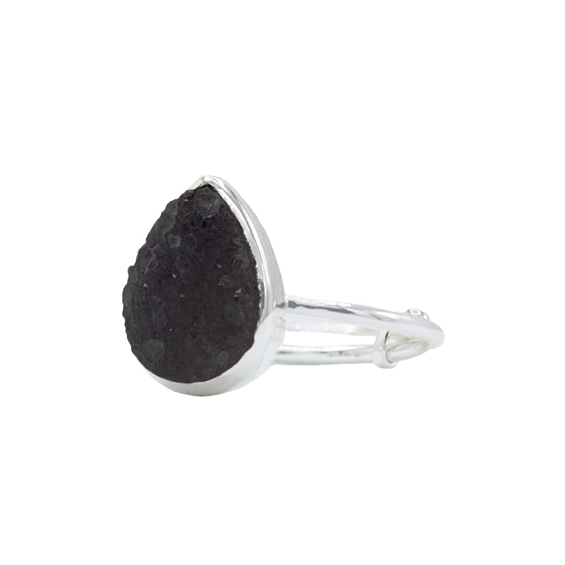 Anillo Queens Plata Negro