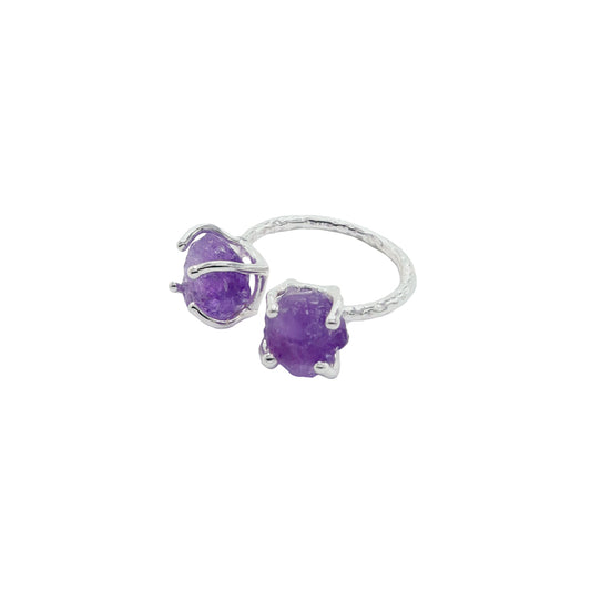 Anillo Setubal Plata Morado Amatista