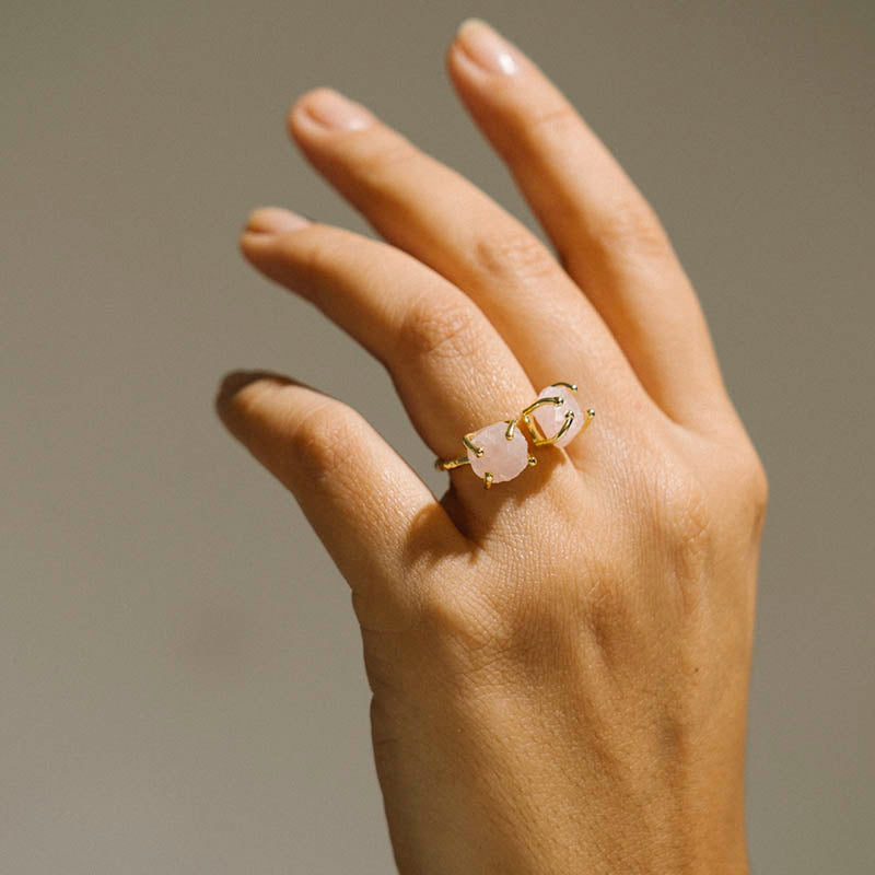 Anillo Setubal Rosa Cuarzo