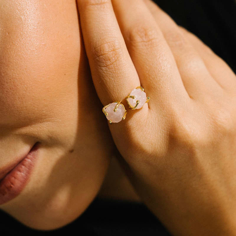 Anillo Setubal Rosa Cuarzo