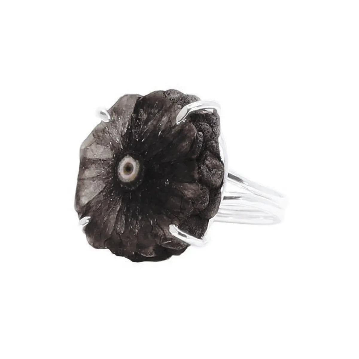 Anillo Piedra Solar Plata Negro