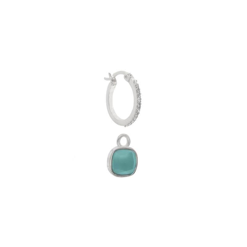 Pendientes Aros Bior Plata Azul Agua