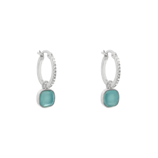Pendientes Aros Bior Plata Azul Agua