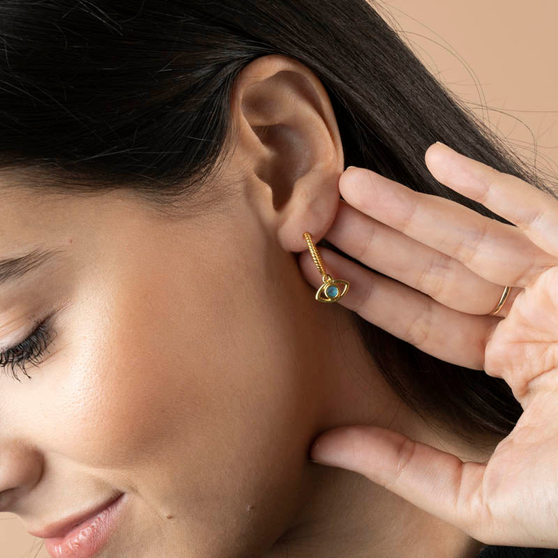 Pendientes Aros Eye Azul
