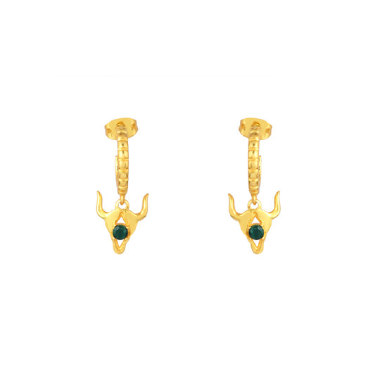 Pendientes Aros Manly Verde malaquita