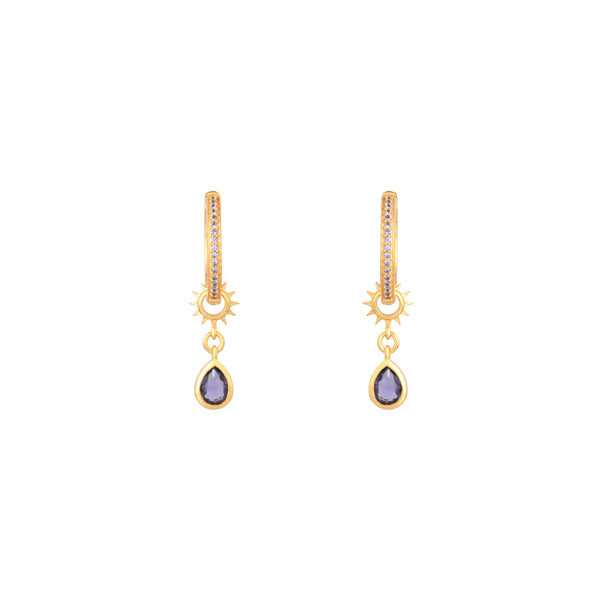 Pendientes Aros Desmontables Pudota Morado