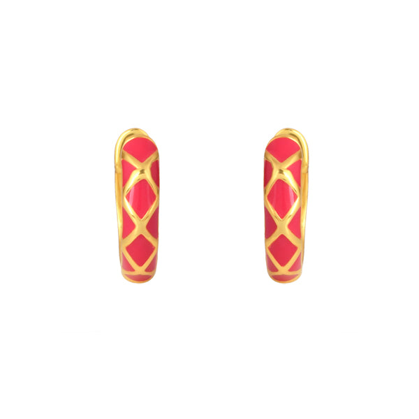Pendientes Aros Tiles Fucsia