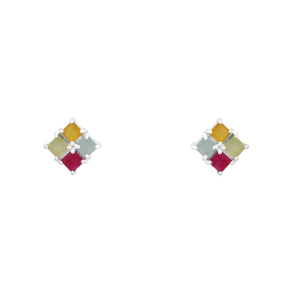 Pendientes Bark Plata Multicolor