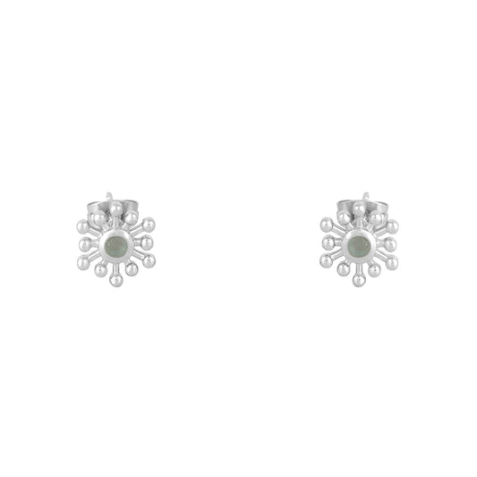 Pendientes Chapel Plata Verde Agua