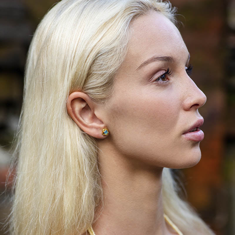 Pendientes Duomo Plata Piedra Lunar