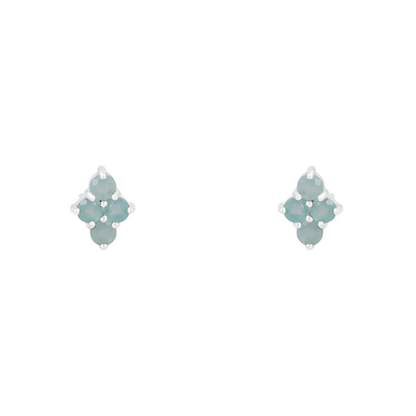 Pendientes Ivy Plata Verde Agua