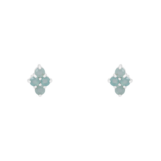 Pendientes Ivy Plata Verde Agua