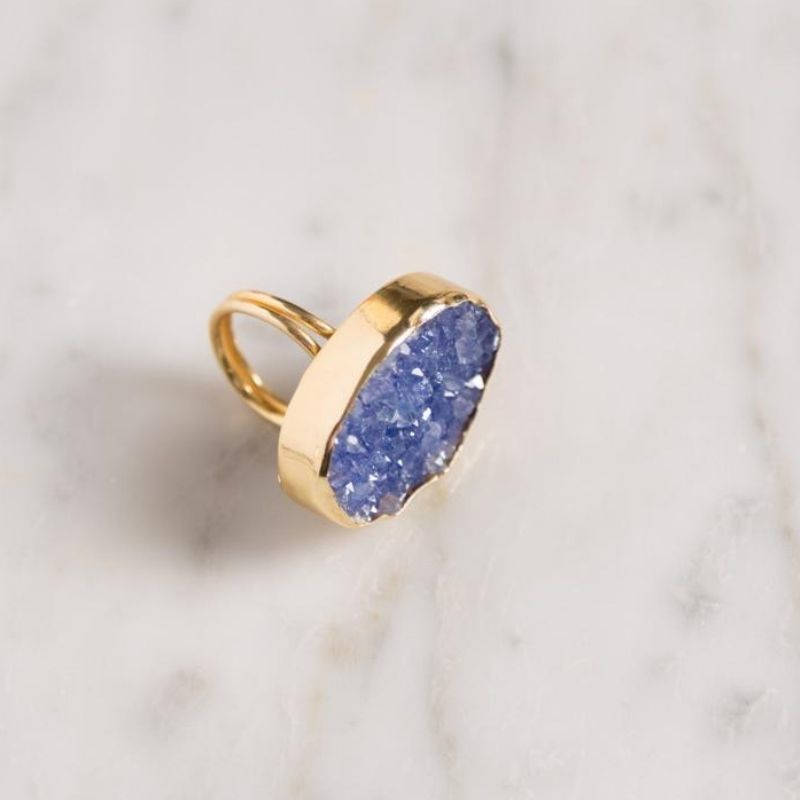 Anillo Galaxy Drusa Azul