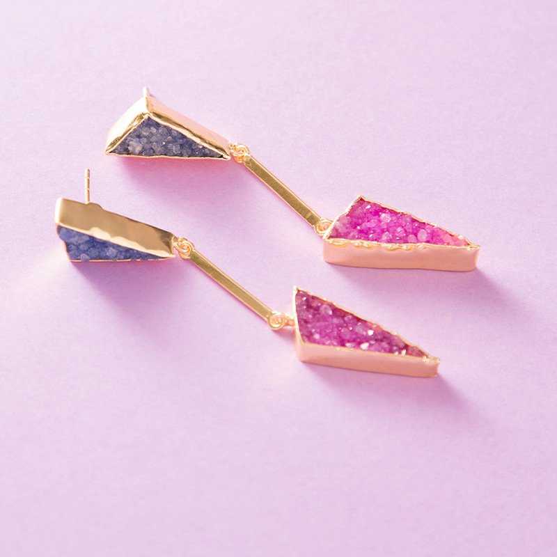 Pendientes Cairo Azul y Fucsia mo