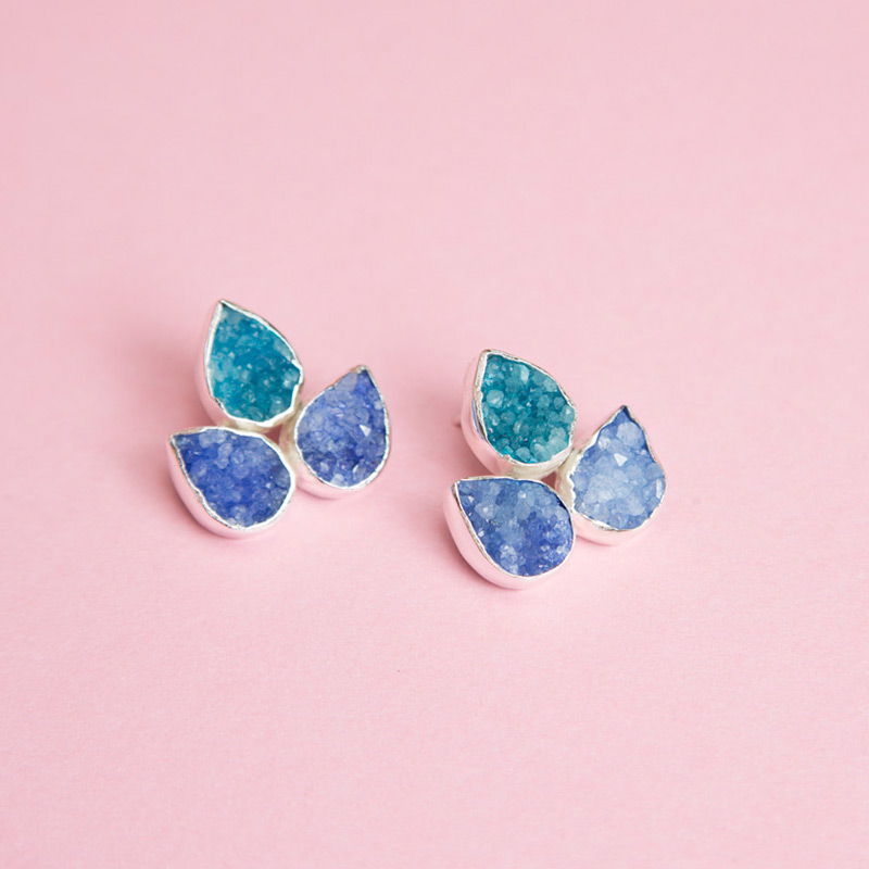 Pendientes Yoga Big Plata Azules