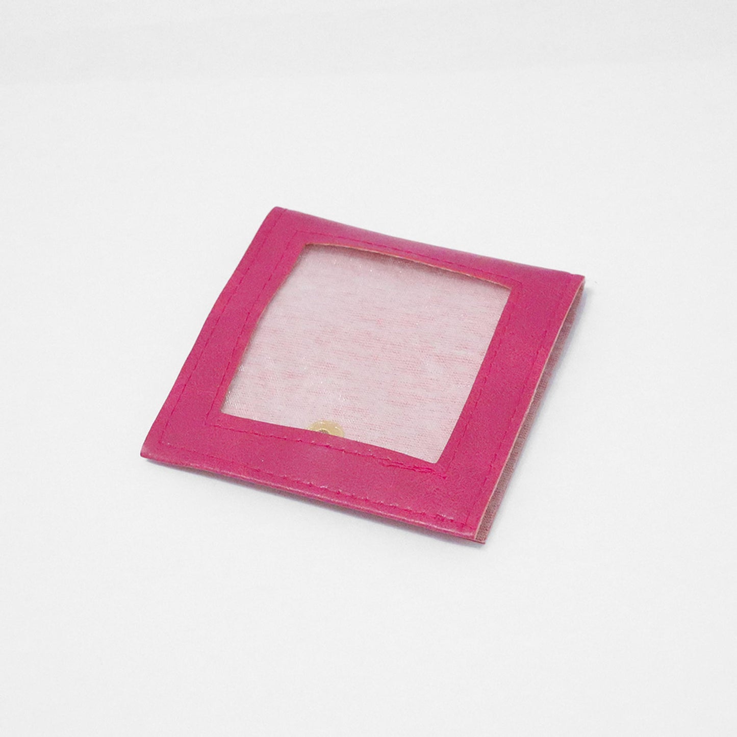 Bolsa De Polipiel Fucsia Cuero Botón