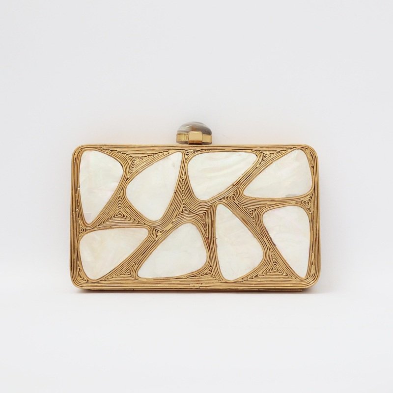 Clutch Deluxe Balapuri Triángulos Nácar