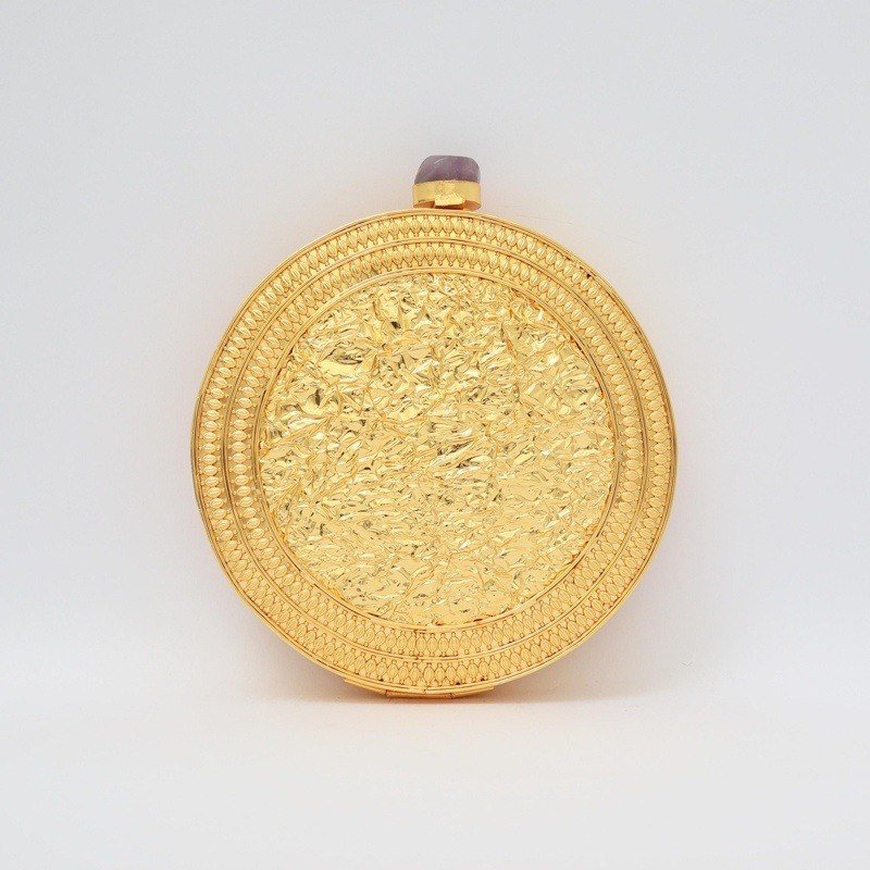 Clutch Deluxe Circular Manipur Morado y perlas