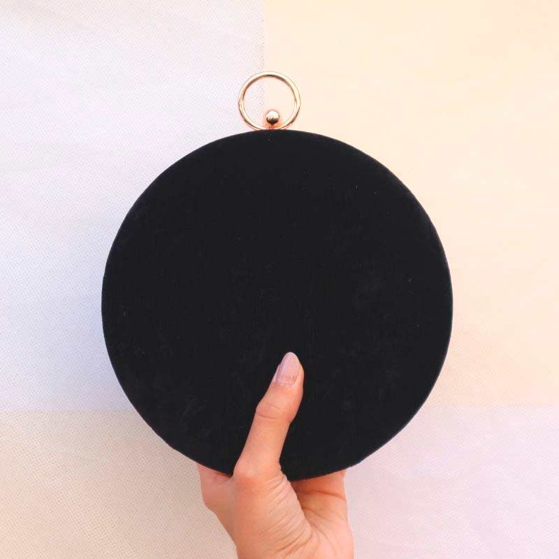 Bolso Circular Flores Negro Multicolor