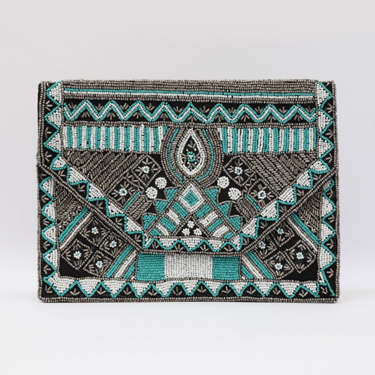 Bolso Banjara Orchha Verde agua y plata