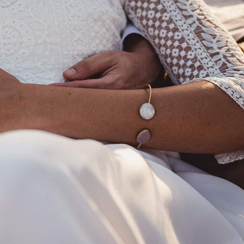 Brazalete Cg Plata Labradorita y Verde Agua