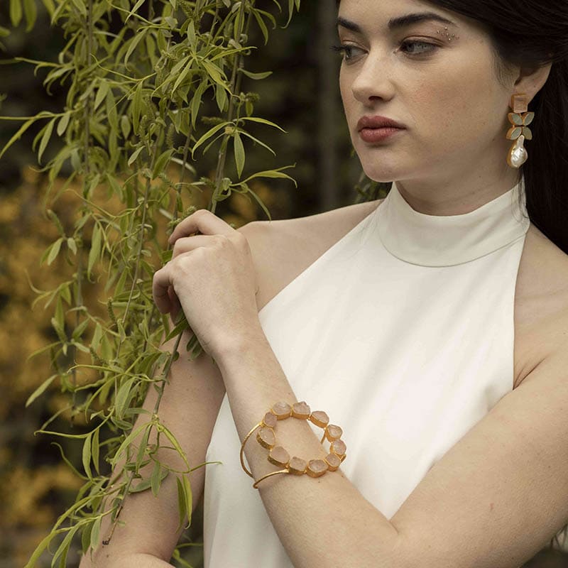 Brazalete Kolo Rosa Cuarzo