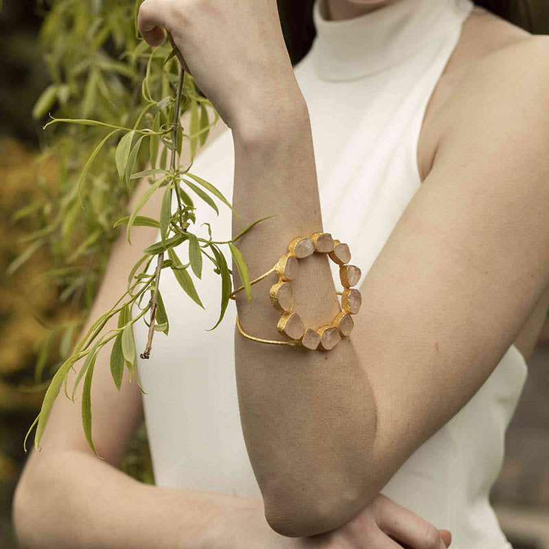 Brazalete Kolo Rosa Cuarzo