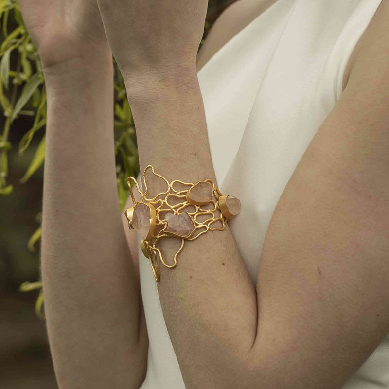 Brazalete Úrsula Rosa Cuarzo