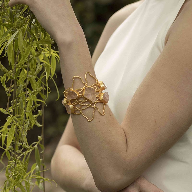 Brazalete Úrsula Rosa Cuarzo