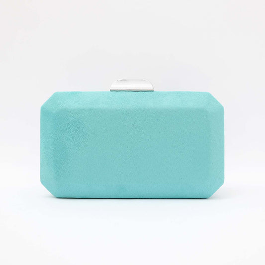 Cartera Octogon Plata Azul Celeste