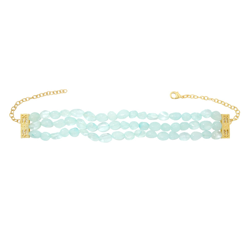 Choker Honiara Triple Azul agua