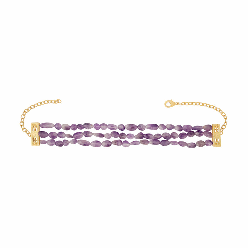 Choker Honiara Triple Morado Oscuro