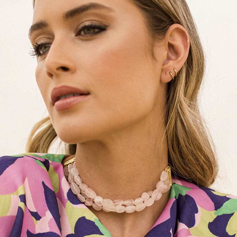 Choker Honiara Triple Rosa