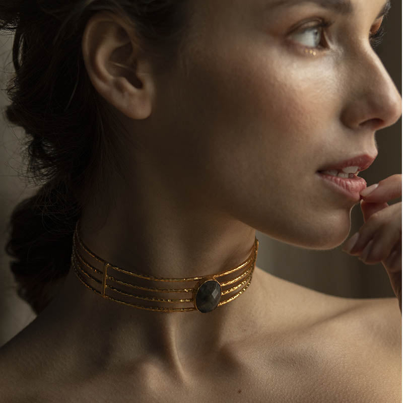 Choker Natalie Labradorita