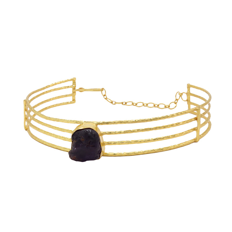 Choker Natalie Rough Morado Amatista