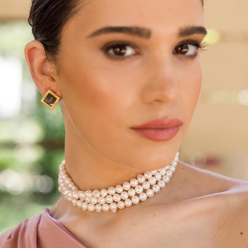 Choker Nauru Triple Perlas M