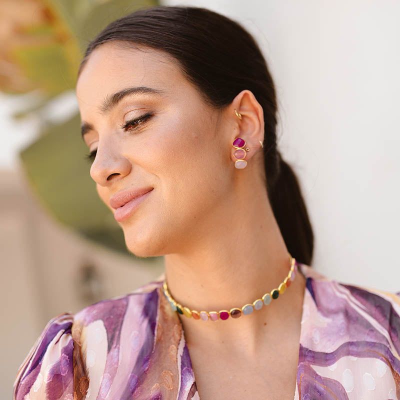 Pendientes Tube Rosas