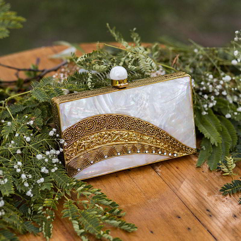 Clutch Deluxe Palk Blanco Nácar