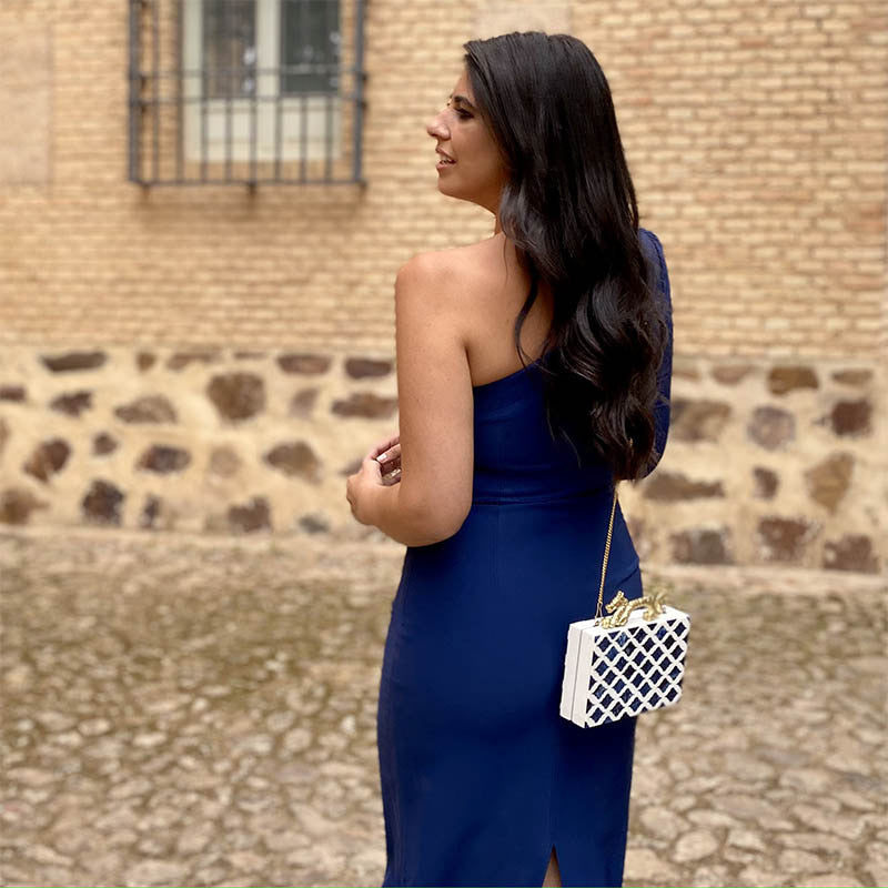 Clutch Dragón Pattern Azul