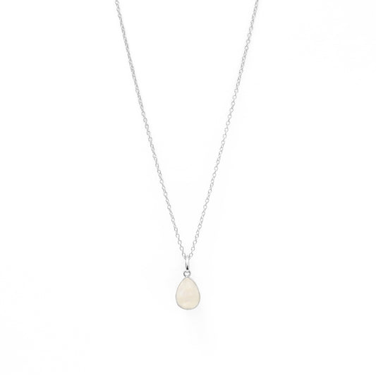 Colgante Cimacio Pulida Plata Piedra Lunar