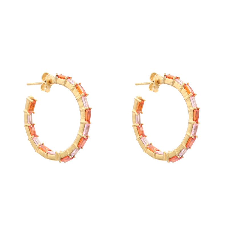 Pendientes Aros Aesthetic Zc Naranja y Rosa claro